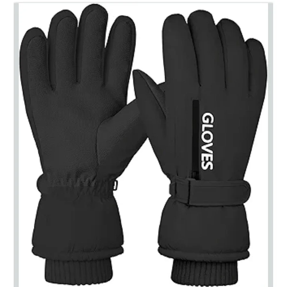 Womens Winter Outdoor Warm Gloves Waterproof Windproof Touchscreen Black Small